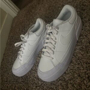 Nike White Platform Tennis Sneakers